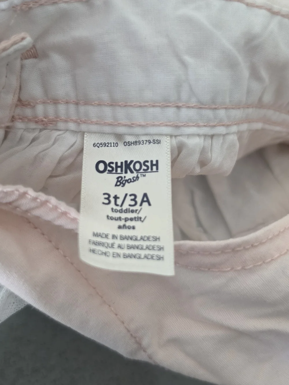 OshKosh B'gosh Light Pink Overall Dress with White Sparkle Tulle